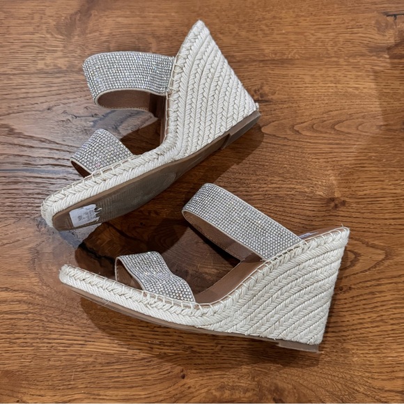 Steve Madden Crystal Espadrille Wedges Size 7.5 - Picture 6 of 6